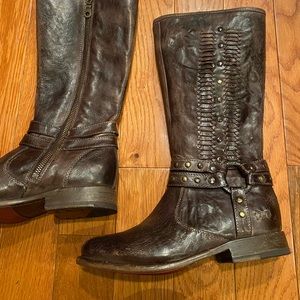 BedStu mid calf chocolate brown boots